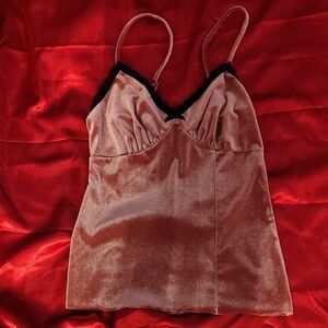 Forever 21 Velvet Blush Lace-Trim Camisole